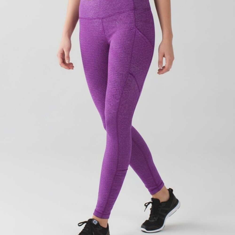 RARE Lululemon Speed Tight IV Rulu Herringbone Violet Full Length Leggings 4 - Picture 1 of 10